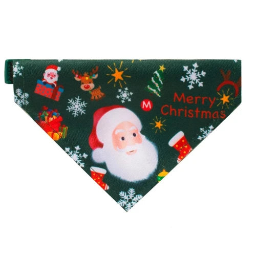 Accessoire pour Chihuahua - Bandana vert avec des motifs de NoΓ«l - idΓ©al pour habiller votre petit chien ou chat