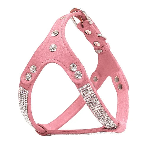 Collier pour Chihuahua : Harnais rose et paillettes. Tendance, pour offrir confort et sรฉcuritรฉ ร votre petit chien ou chat