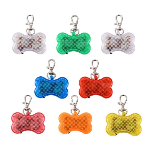 Collier pour Chihuahua : pendentif en forme d'OS avec éclairage LED. Tendance, pour offrir confort et sécurité à votre petit chien ou chat