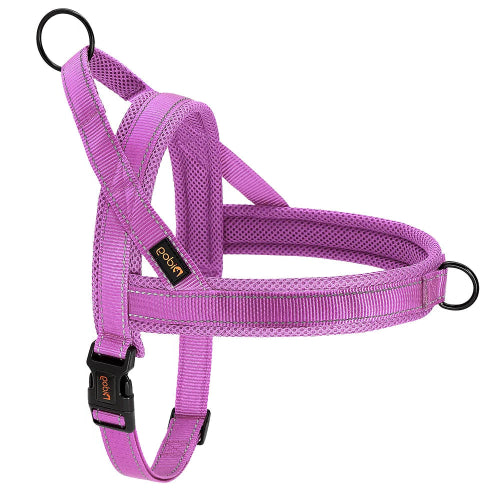 Harnais violet résistant en nylon pour chiens. Confortable, convient aux petits chiens, chihuahuas, ou aux chats. Vendu dans la boutique « Mon Petit Chihuahua »