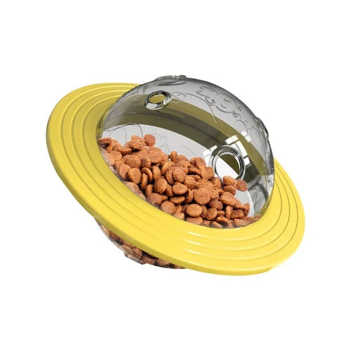 Jouet pour Chihuahua : boule jaune distributeur de croquettes β IdΓ©al pour stimuler et divertir votre petit chien ou chat