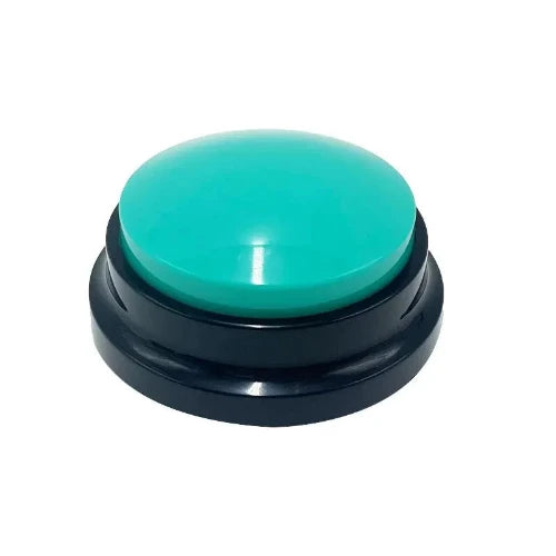 Jouet pour Chihuahua : bouton qui émet un message vocal couleur bleu / vert – Idéal pour stimuler votre petit chien ou chat