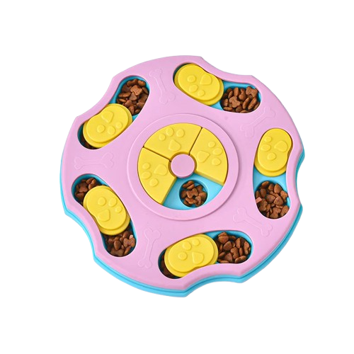 Jouet pour Chihuahua : puzzle interactif avec croquettes rose β IdΓ©al pour stimuler et divertir votre petit chien ou chat