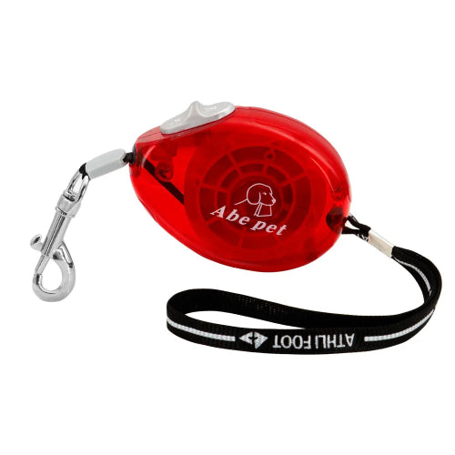 Laisse miniature rétractable rouge pour chiens. Pratique, convient aux petits chiens, chihuahuas, ou aux chats. Vendu dans la boutique « Mon Petit Chihuahua »