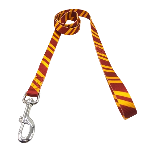 Laisse pour chiens aux rayures rouges et jaunes. Vendu avec son Collier assorti. Confortable, convient aux petits chiens, chihuahuas, ou aux chats. Vendu dans la boutique « Mon Petit Chihuahua »