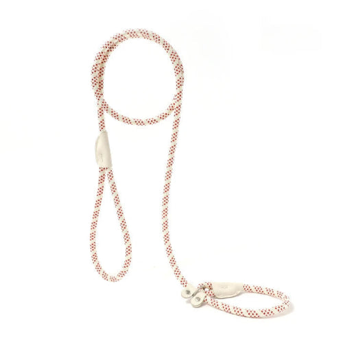 Laisse tressรฉe rouge et blanche pour chiens. A utiliser avec un collier. Pratique, convient aux petits chiens, chihuahuas, ou aux chats. Vendu dans la boutique ยซย Mon Petit Chihuahuaย ยป