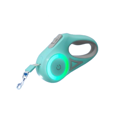 Double Laisse rétractable verte avec éclairage LED pour chiens. Pratique, convient aux petits chiens, chihuahuas, ou aux chats. Vendu dans la boutique « Mon Petit Chihuahua »