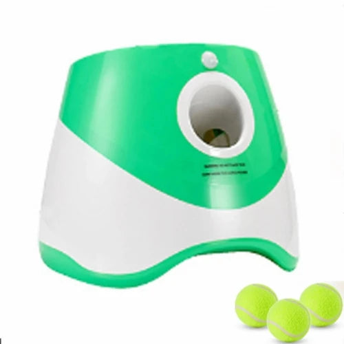 Jouet pour Chihuahua : lanceur automatique de balles de tennis vert – Idéal pour stimuler et divertir votre petit chien ou chat