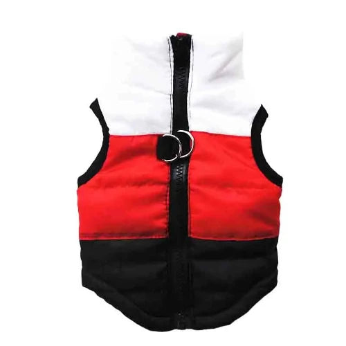 Manteau pour Chihuahua : doudoune blanc rouge noir – Confortable, parfait pour protéger votre petit chien ou chat pendant les promenades