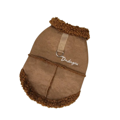 Manteau pour Chihuahua : doudoune marron fourrure โ Confortable, parfait pour protรฉger votre petit chien ou chat pendant les promenades