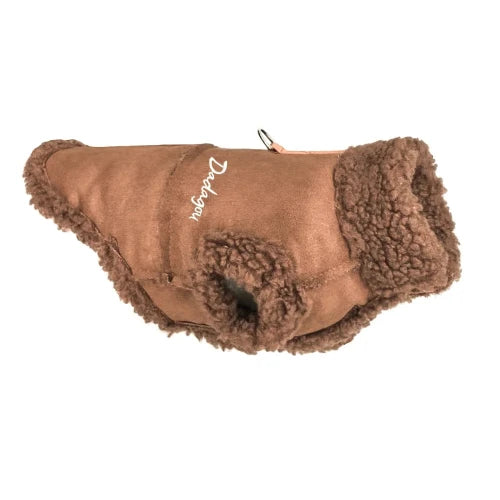 Manteau pour Chihuahua : doudoune en fourrure marron โ Confortable, parfait pour protรฉger votre petit chien ou chat pendant les promenades