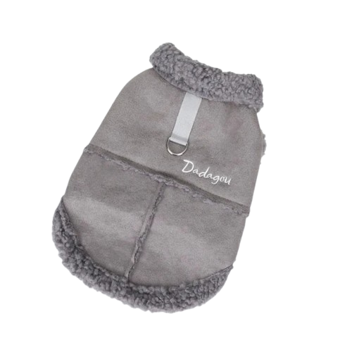 Manteau pour Chihuahua : doudoune grise fourrure – Confortable, parfait pour protéger votre petit chien ou chat pendant les promenades