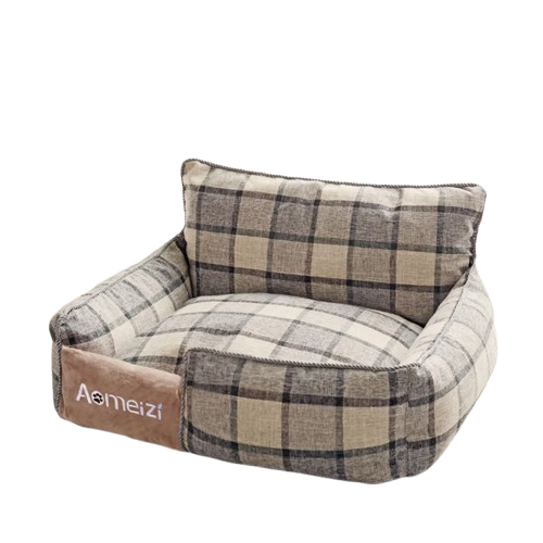 Niche Canapรฉ gris en tissu doux pour Chihuahua โ Confort maximal avec intรฉrieur moelleux, parfait pour les petits chiens ou chats
