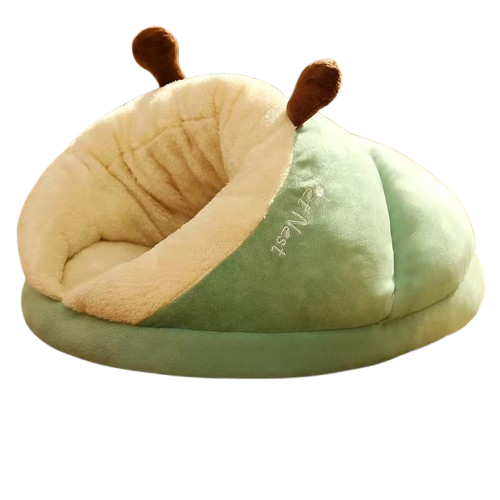 Niche Cocoon vert en tissu pour Chihuahua – Confort maximal avec intérieur moelleux, parfait pour les petits chiens ou chats