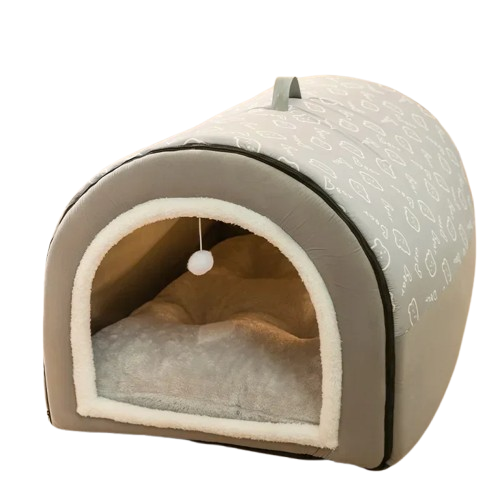 Niche tube grise en tissu pour Chihuahua – Confort maximal avec intérieur moelleux, parfait pour les petits chiens ou chats