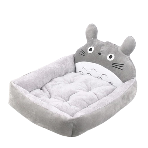 Niche grise style panière avec tête de lapin pour Chihuahua – Confort maximal avec intérieur moelleux, parfait pour les petits chiens ou chats