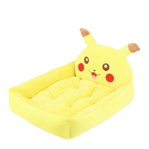 Niche jaune style panière avec tête de pokemon pikachu pour Chihuahua – Confort maximal, parfait pour les petits chiens ou chats