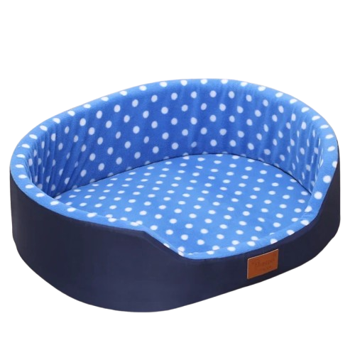 Niche pour Chihuahua : Panière bleue claire à pois blancs – Confort maximal avec intérieur moelleux, parfait pour les petits chiens ou chats