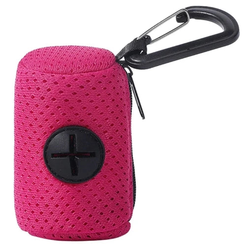 Accessoire pour Chihuahua - Porte-clés fushia avec sacs poubelle pour petit chien ou chat – Pratique pour ramasser les déjections