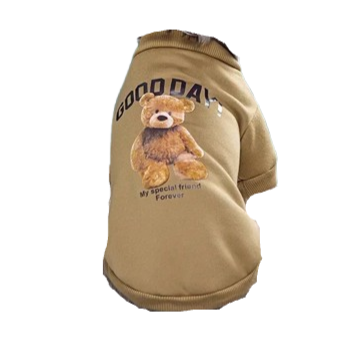 Pull pour Chihuahua kaki motif good day avec nounours – Confortable, vêtement parfait pour garder votre petit chien ou chat au chaud