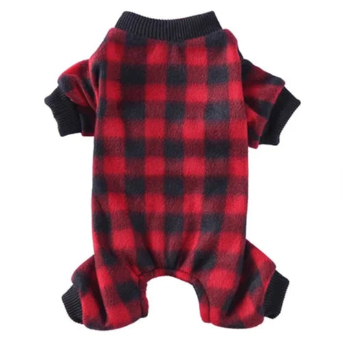 Pyjama Γ carreaux noir et rouge pour Chihuahua β Confortable, idΓ©al pour garder votre petit chien ou chat au chaud pendant la nuit