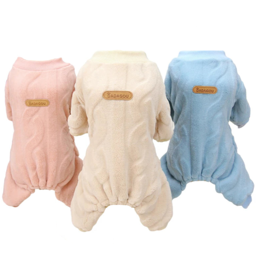 Pyjama polaire rose blanc ou bleu pour Chihuahua β Confortable et chaud, idΓ©al pour garder votre petit chien ou chat au chaud pendant la nuit