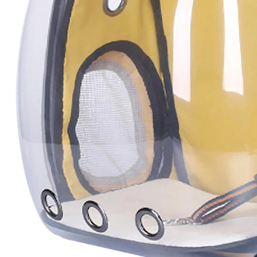 Sac Γ dos jaune et bulle transparente pour transporter votre Chihuahua - pour emmener partout votre petit chien ou chat - vue du bas