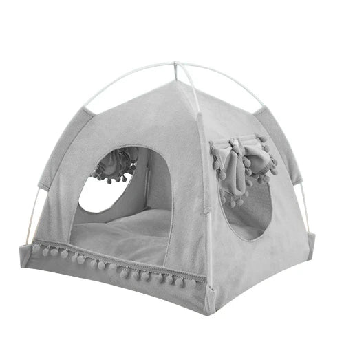 Niche pour Chihuahua : tente grise β Confort maximal avec intΓ©rieur moelleux, parfait pour les petits chiens ou chats