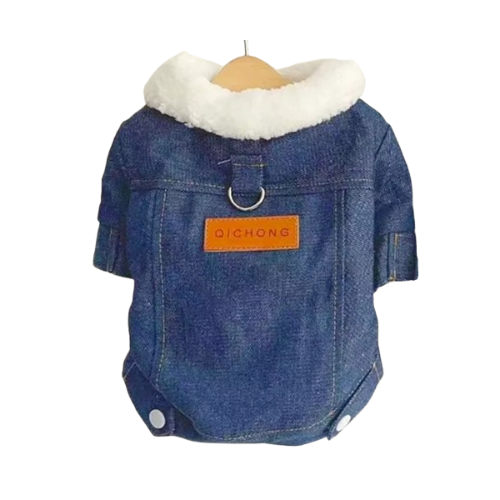 Manteau pour Chihuahua : veste en jean bleu foncé – Confortable, parfait pour protéger votre petit chien ou chat pendant les promenades
