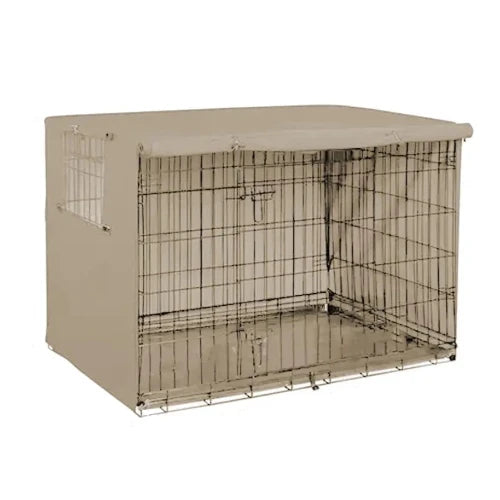 Niche : Grande cage couverte beige avec tissu sur le dessus pour Chihuahua – Parfait pour les petits chiens ou chats