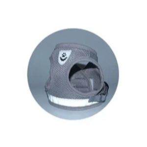 Harnais : gilet réfléchissant gris pour petit chien avec sa laisse assortie. Confortable, convient aux petits chiens, chihuahuas, ou aux chats.