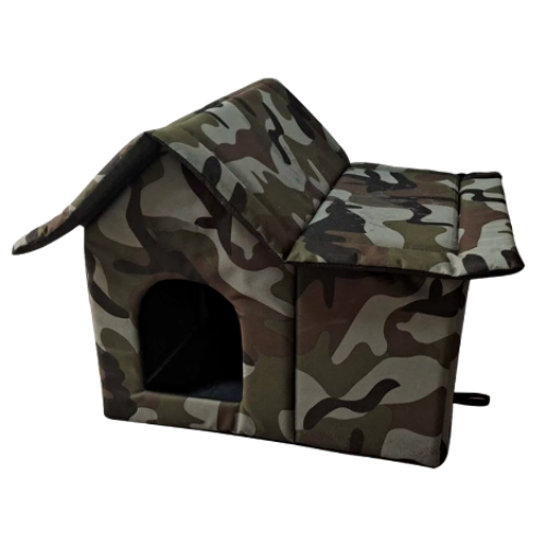 Niche pour Chihuahua : cabane militaire camouflage β Confort maximal avec intΓ©rieur moelleux, parfait pour les petits chiens ou chat