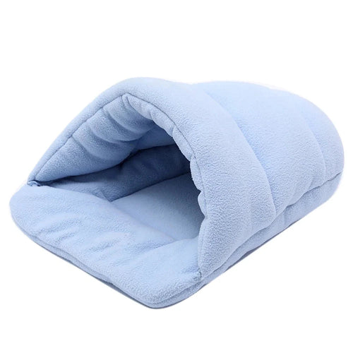 Niche pour Chihuahua en forme de chausson bleu ciel β Confort maximal, parfait pour les petits chiens ou chats