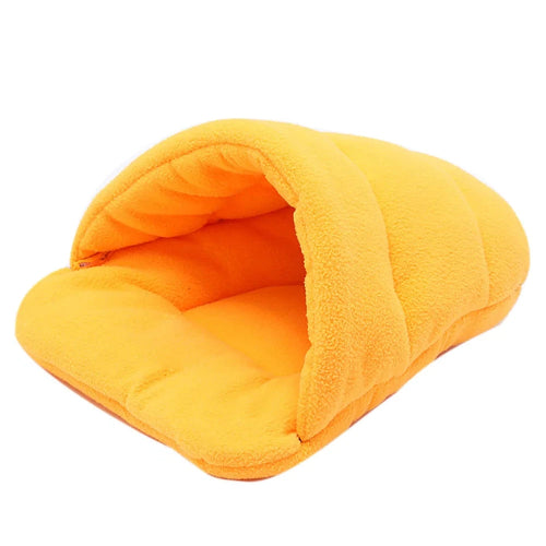 Niche pour Chihuahua en forme de chausson orange β Confort maximal, parfait pour les petits chiens ou chats