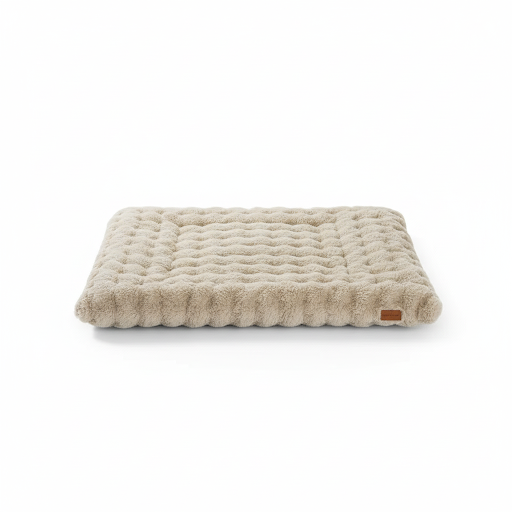 Niche pour petits chiens en forme de matelas confortable. Couleur beige. Vendu sur la boutique Mon Petit Chihuahua. Convient aussi aux Chats.
