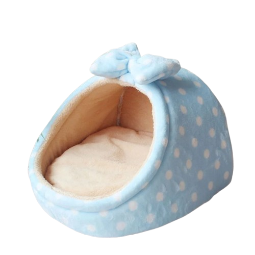 Niche pour Chihuahua bleu ciel avec des points β Confort maximal avec intΓ©rieur moelleux, parfait pour les petits chiens ou chats