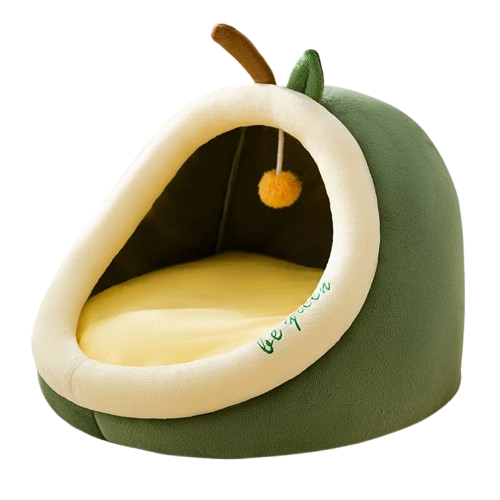 Niche pour Chihuahua en forme de poire – Confort maximal avec intérieur moelleux, parfait pour les petits chiens ou chats