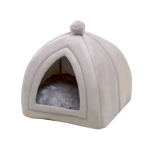 Niche pour Chihuahua en forme de tente grise β Confort maximal, parfait pour les petits chiens ou chats