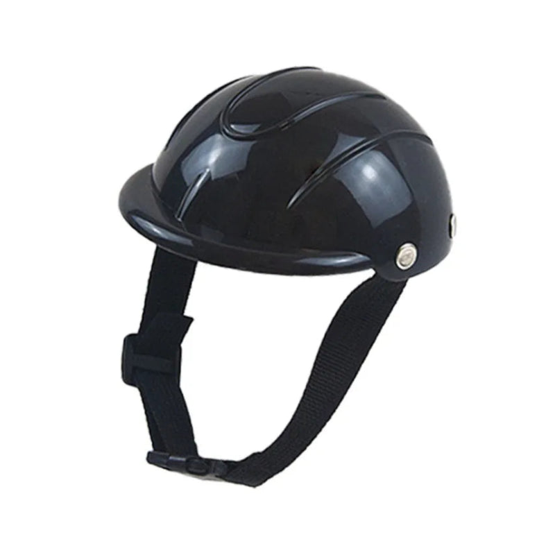 Casque pour petits chiens, compact couleur noire, vendu sur la boutique mon petit chihuahua. Convient aussi aux chats.