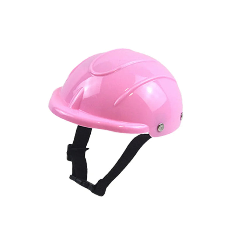Casque pour petits chiens, compact couleur rose, vendu sur la boutique mon petit chihuahua. Convient aussi aux chats.