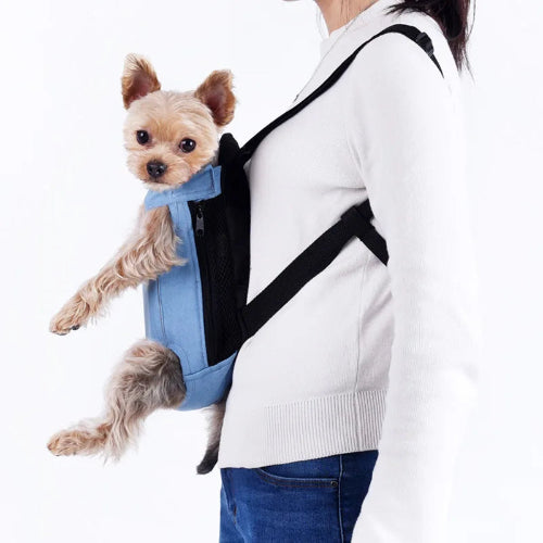 Transport : Porte-bรฉbรฉ ventral pour Chihuahua โ Confortable et pratique, idรฉal pour transporter votre petit chien ou chat - vue portรฉ