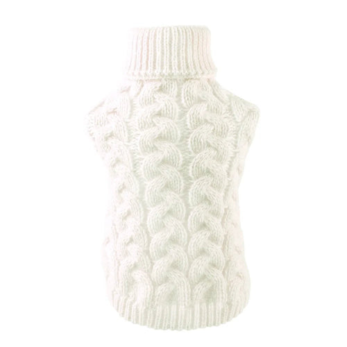 Vêtement pour Chihuahua : Pull en laine blanc avec col roulé – vêtement parfait pour garder votre petit chien ou chat au chaud
