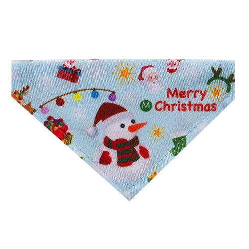 Accessoire pour Chihuahua - Bandana bleu avec des motifs de Noël - idéal pour habiller votre petit chien ou chat