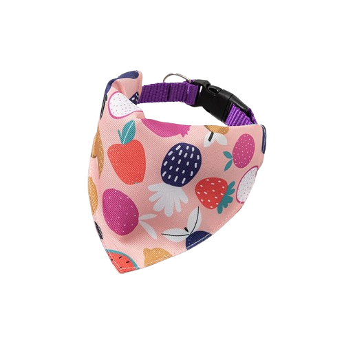 Chihuahua-Halsband: Rosa Bandana mit Fruchtmuster