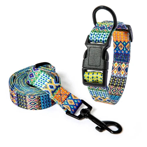 Chihuahua Collar: Colorful Patterned Collar + Leash