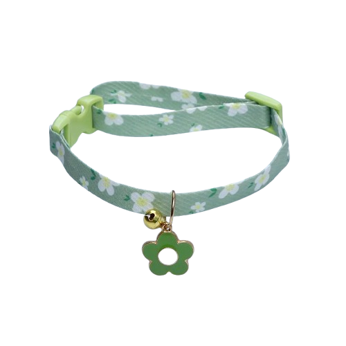 Chihuahua Collar: Green Flowers