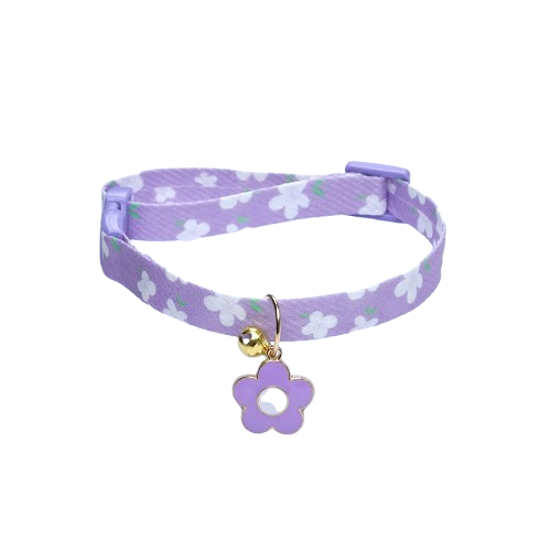 Chihuahua Collar: Purple Flowers