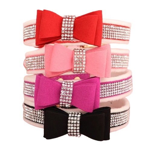Chihuahua Collar: Bow Tie with Rhinestones