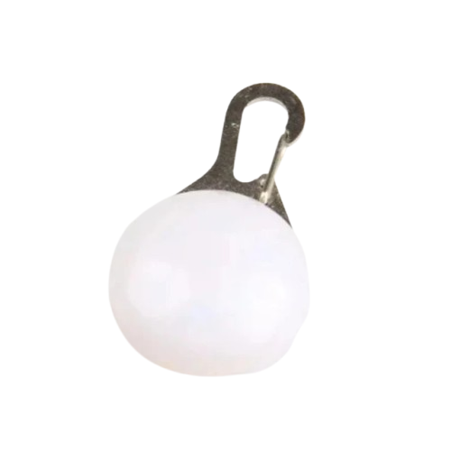 Collier pour Chihuahua : porte clé blanc avec éclairage LED. Élégant, pour offrir confort et sécurité à votre petit chien ou chat