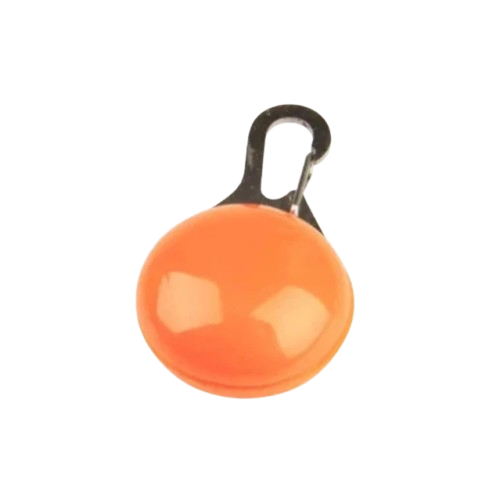 Collier pour Chihuahua : porte clé orange avec éclairage LED. Élégant, pour offrir confort et sécurité à votre petit chien ou chat